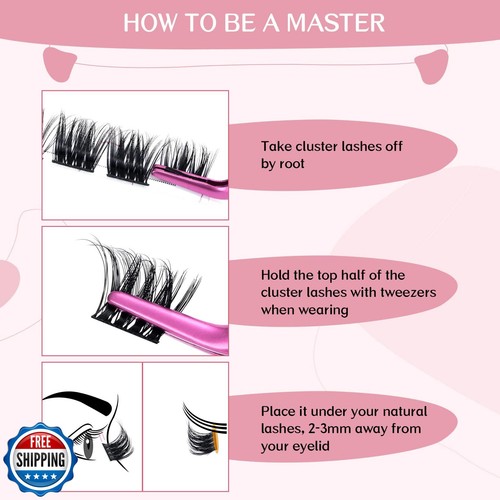 PRO LASHBEAUTY Cluster Lashes, 72 Pcs Individual Lashes, DIY Eyelash Extensio - Picture 5 of 5