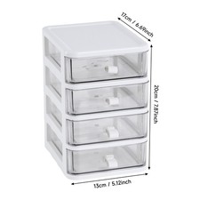 Plastic Drawer Storage Box Clear Desktop Organizer Cabinet Office Stationery