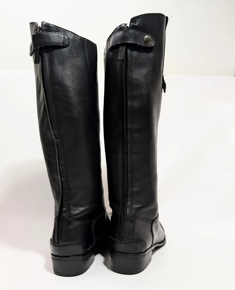 Botas de montar Denver Hayes de cuero negro hasta la rodilla espalda cremallera excelente forma Foto 3 de 4