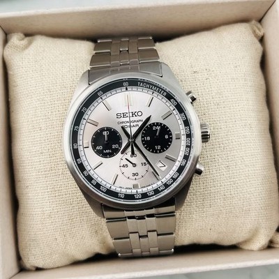 SEIKO SSB425 Men's Essentials White Dial Stainless Steel Band 8T63 Quartz Watch