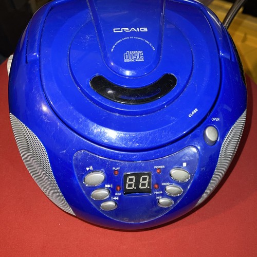 Craig CD6917B Mini Boombox CD-Blue-AM/FM Radio-With Cord-Tested, Works ...