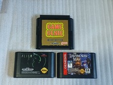 Alien 3 + Lamnmower Man + Game Genie Sega Genesis Lot Authentic Tested See Read
