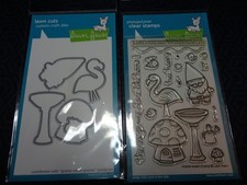 Lawn Fawn Gnome Sweet Gnome Photopolymer Stamp Mushroom Flamingo Bee Retired