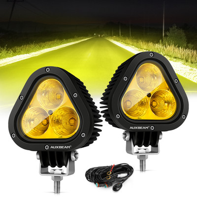 AUXBEAM 4'' 90W Amber Yellow LED Driving Pods Fog Lights for Can-am Polaris RZR