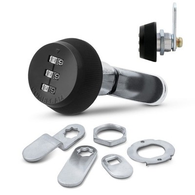 FJM Security Combi-Cam 7850R-S-Black Combination Cam Lock, 5/8'' Black Finish