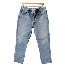Agolde Riley High Rise Straight Crop Jeans Light Wash Size 31 A056B Button Fly
