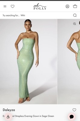 Strapless Green Embellished Bodycon Maxi Dress - Oh Polly Size 8 | eBay Strapless Green Embellished Bodycon Maxi Dress - Oh Polly Size 8 | eBay