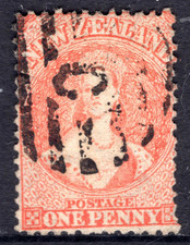 c. 1864 NZ New Zealand QV 1d Chalon Star WMK REF: NZC08