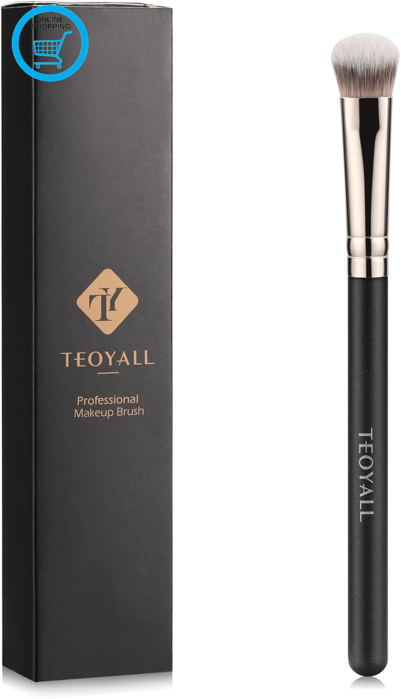 Under-Eye Concealer Brush, Small Flat Angled Synthetic Bristles Flawless Coverag