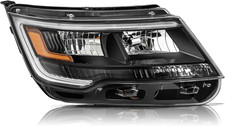 OE Style Black Housing Headlight Assembly with LED DRL Compatible with 2016-2019