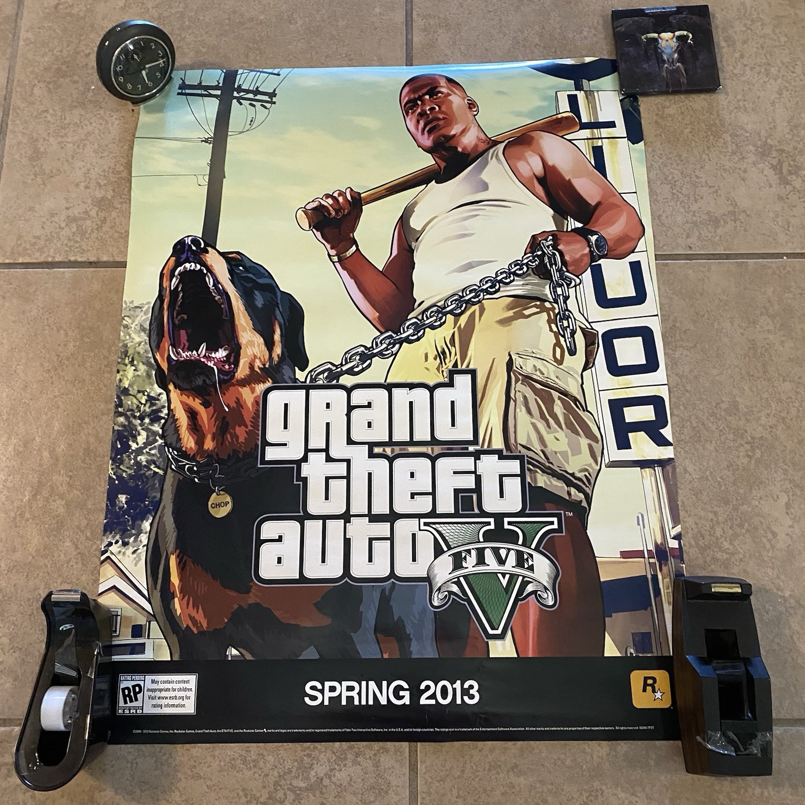 Grand Theft Auto V Official Promo Poster (2013) – Double-Sided GTA Rockstar
