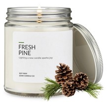 Velas de cera de soja vela de pino fresco velas de soja para el hogar perfumadas largas B...