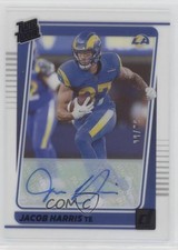 2021 Panini Clearly Donruss Rated Rookie Blue 8/99 Jacob Harris #90 Auto fm0