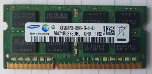 Samsung DDR3 4GB (1x4GB) 1333 MHz PC3-10600S SO-DIMM Laptop Memory 1.5V 204pin