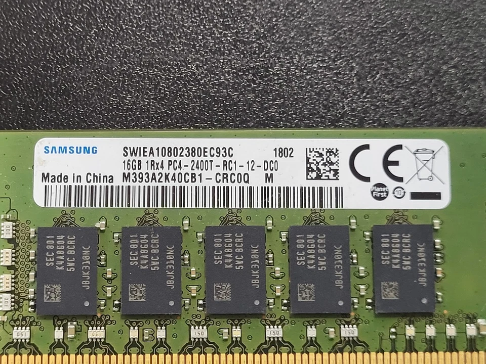 Samsung 16GB 1Rx4 PC4-2400T-RC1-12-DC0 Server RAM M393A2K40CB1-CRC0Q #73 - Image 2 of 3