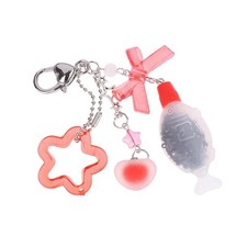 Cute Sweet Five-pointed Star Fish Keychain Korean Bow Keyring Bag Pendant
