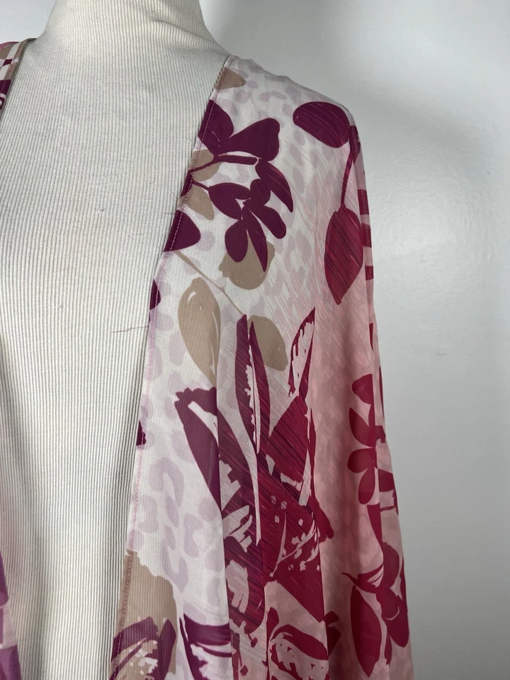 Catherines 2X Chaqueta Encubrimiento Violeta Púrpura Transparente Frente Abierto Manga Larga Mujer H4 Foto 3 de 4