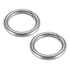 Welded O Ring, 50 x 6mm Heavy Duty Stainless Steel Round Rings 2pcs