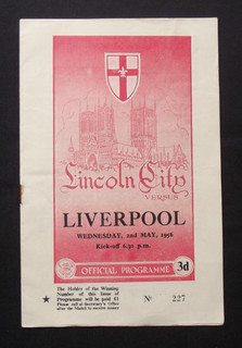 Vintage Football Programme: Lincoln City v Liverpool Division 2 May 2 1956