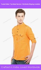 Mens Kurta Indian Clothing Fashion Shirt Mens Short Kurta Cotton India Dress