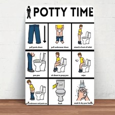 Vintage Potty Time Featuring Tin Metal Signs Home D cor Wall Art 8x12
