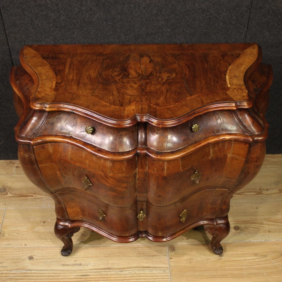 Commode vénitienne meuble chiffonier 2 tiroirs bois style ancien 20ème siècle - Photo 4/4