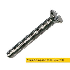 M3.5 X 40mm Nickel Plated Electrical Plug Socket Screws - Choose 10/50/100 Pack