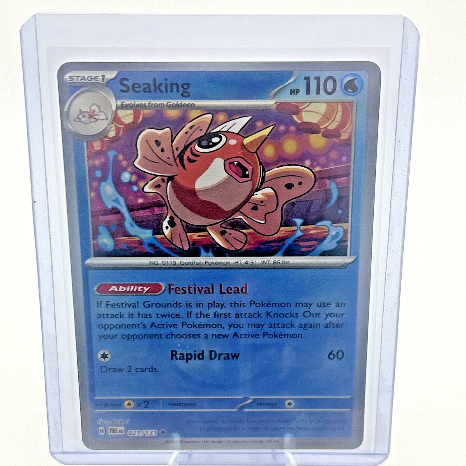 Seaking PokeBall Pattern 021/131 Sv: Prismatic Evolutions Holo mint Gem