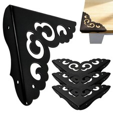 Vintage Metal Corner Protectors for Wood Boxes Furniture - 4 Pack Decorative E