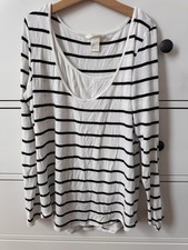 H&M mama maternity nursing long sleeve stripe top size S