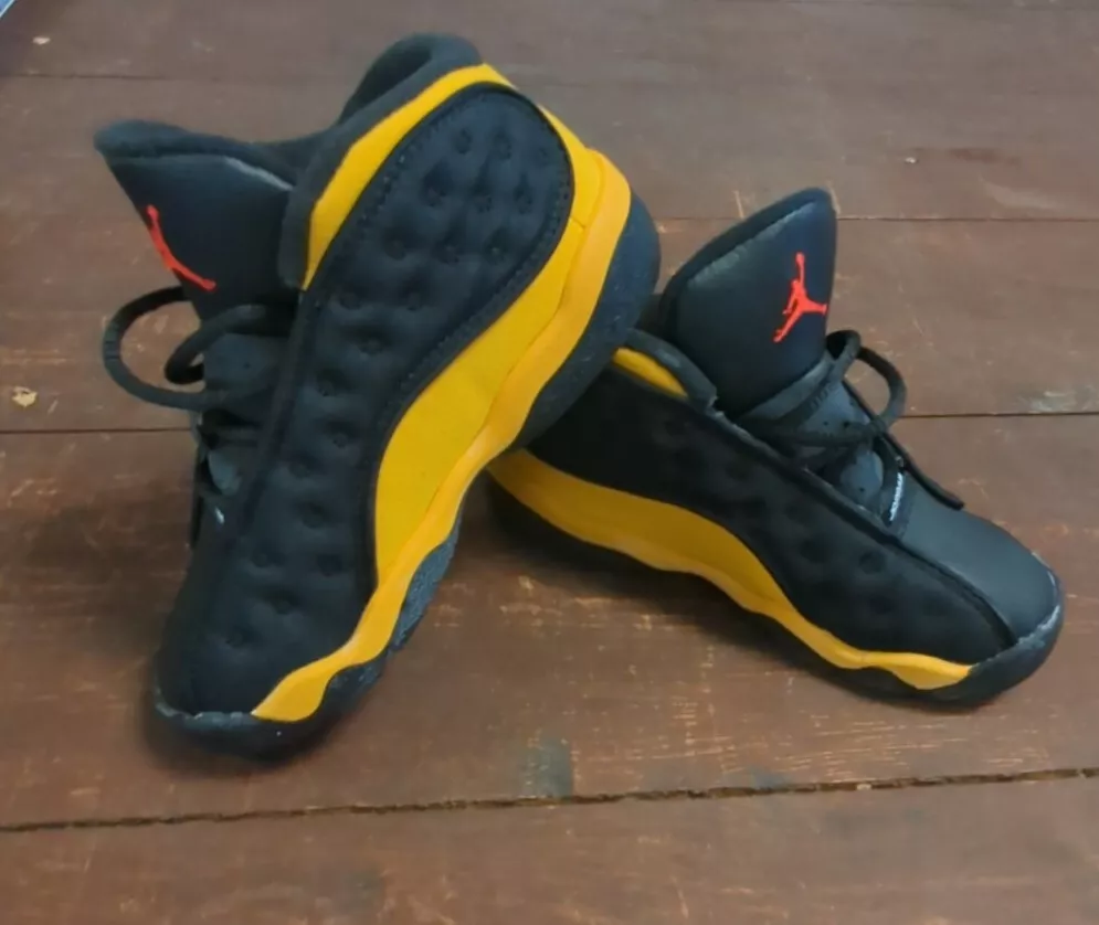 Jordan 13 black and yellow toddler hotsell