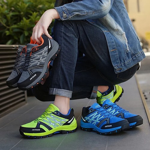 Summer Green Men Hiking Shoes Outdoor Non-slip Low Men Sport Sneakers New - Picture 6 of 14