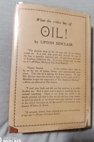 Upton Sinclair, OIL!,Grosset & Dunlap, 8th print, 1927, IN SCARCE DUST JACKET! - Picture 2 of 12