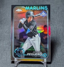Antony Peguero Chrome Refractor Rookie 2024 Topps Pro Debut Card #PDC-23 Marlins