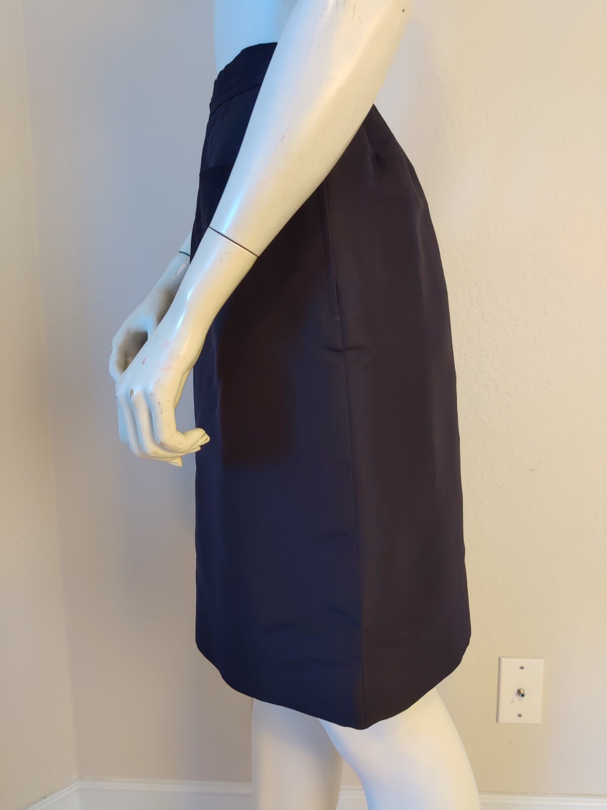 Gonna in taffetà di seta nera Yves Saint Laurent Rive Gauche