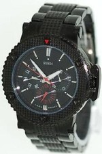 NEW Authentic GUESS Black STAINLESS-STEEL MULTI-FUNCTION WATCH U18501g1 , NWT