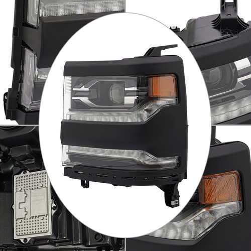 Chrome DRL LED Headlight Assembly – 2016-2018 Chevy Silverado 1500 Driver Left Side