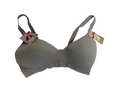 Hanes Women's Light Gray Wire-Free Easy Comfort Bralette Bra Large NEW