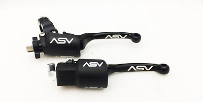 ASV F3 Black Front Brake Clutch Perch Levers Pair Pack Dust