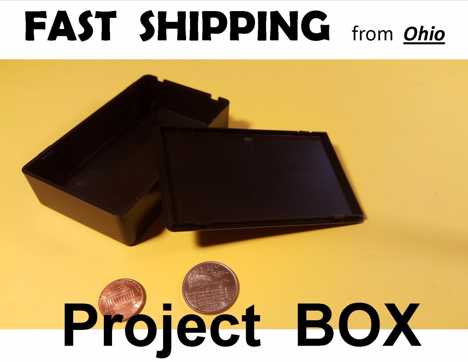 2 x Small Project Box - - Switch Box - - switch plate - black plastic ...