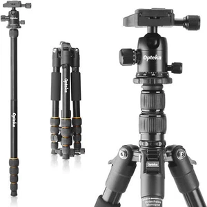 Optéka 59" 2-In-1 Photo Vidéo Voyage Tripod Monopod Combo avec tête de balle + étui