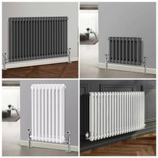 Radiatore tradizionale orizzontale 2 colonne bagno stile ghisa ruote