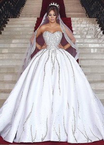 satin wedding ball gown