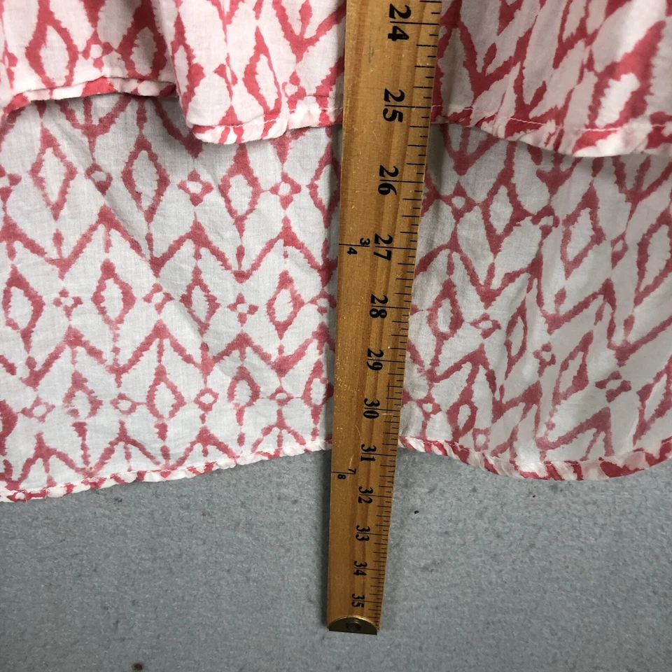 Top Yala Mujer Extra Grande Blanco Rosa Ikat 100% Algodón Orgánico Alto Lo Artístico Foto 4 de 4