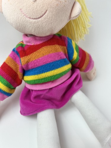 Okie Dokie French Girl Doll Rainbow Sweater Plush Blonde Red Shoes Beret Friend - Picture 4 of 6