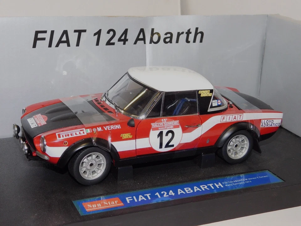 FIAT 124 ABARTH N 12 РАЛЛИ САН-РЕМО 1973 M.VERINI - T.TORIANI SUN STAR 4944 1:18 - Изображение 2 из 4