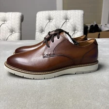 Florsheim Plain Toe Oxford Men's Size 8.5 W Brown Leather Viso Dress Shoes