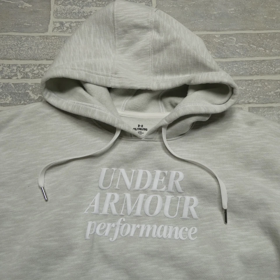 Sudadera corta con capucha Under Armour Performance para mujer XL gris polar Foto 3 de 4