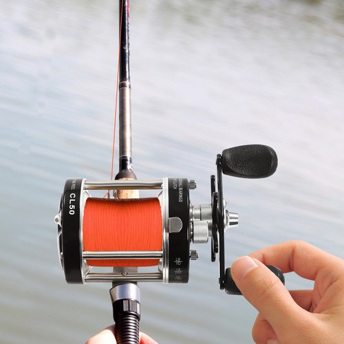 Black 50# Round Baitcasting Reel Conventional Reel For Catfish, Right Hand New - Picture 17 of 18