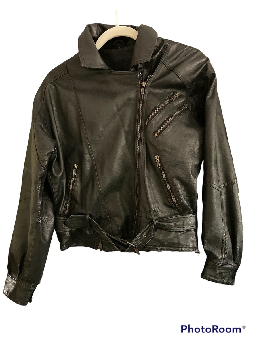 Pigskin Leather Black Motorcycle Jacket Women